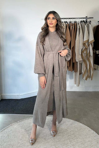 ROLL NECK TWO-PIECE SET GREY