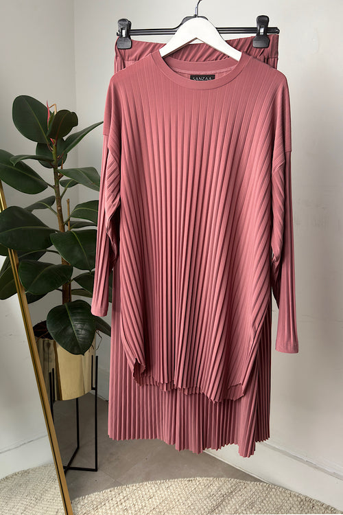 IVY PLEAT CO-ORD SET PINK