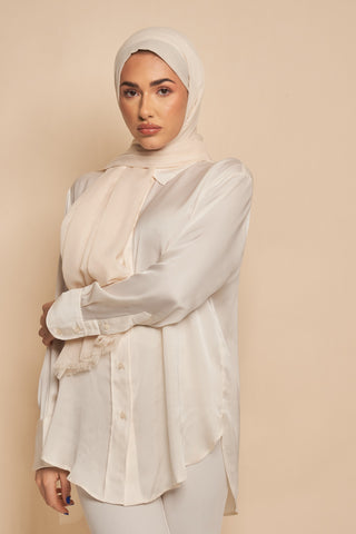 Mystic Beige Crinkle Chiffon Hijab