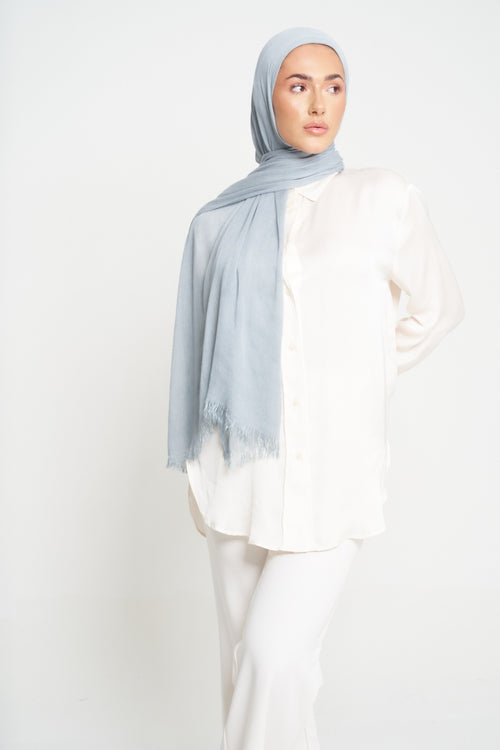 Iced Blue-Grey | Deluxe Crinkle Hijab