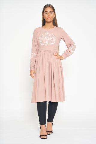 Button Front A Line Midi - Oatmeal