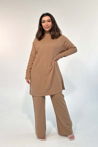 Balloon Sleeve Knit Cardigan Chocolate