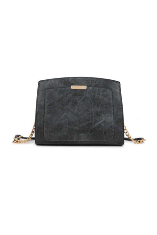 Quilted Chain Cross body Bag Black