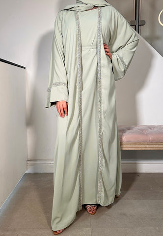 MAISIE SHIMMER KAFTAN ICED GREY WITH BLUE TINT
