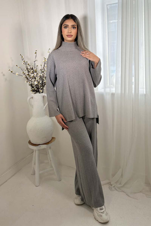 ANARA HIGH NECK COORD GREY