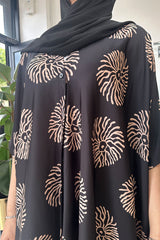 HUUMA PRINTED KAFTAN BLACK