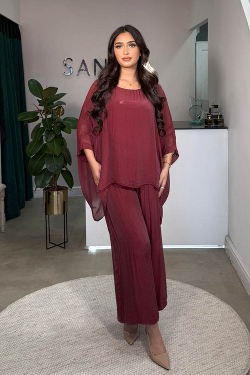 KAAZI SILK COORD BURGUNDY