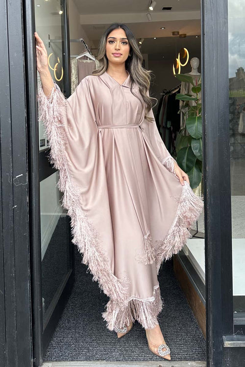 AFIA TASSEL KAFTAN NUDE