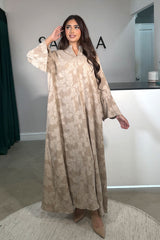 HANI FRILL SLEEVE MAXI BEIGE