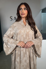 HANI FRILL SLEEVE MAXI BEIGE