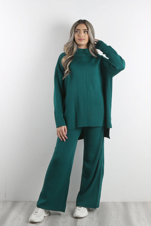 DIP HEM POLO CO-ORD JADE GREEN