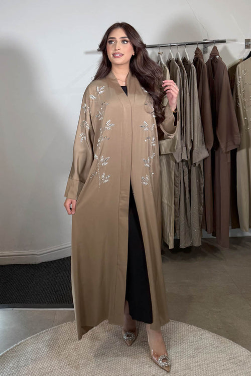 MIYA CRYSTAL ABAYA TOFFEE GLOW