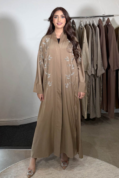 MIYA CRYSTAL ABAYA TOFFEE GLOW