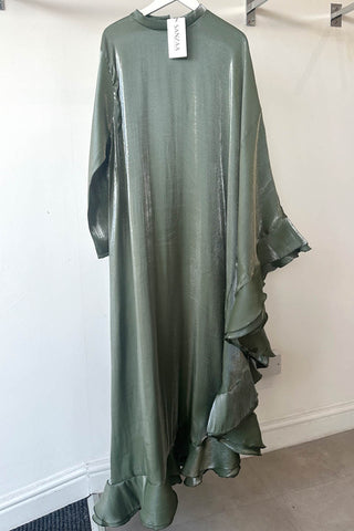 SHIMMMER FRILL KAFTAN MINT