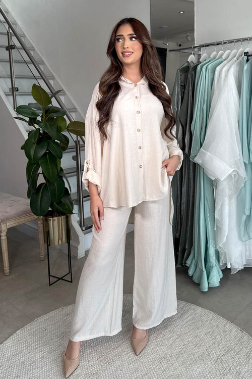 MINA GOLD BUTTON COORD IVORY
