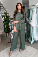 MINA GOLD BUTTON COORD KHAKI