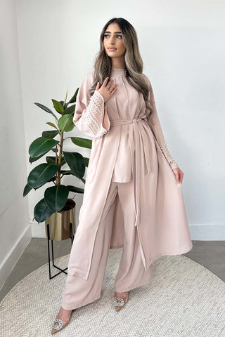 POLO KNIT CO-ORD NUDE
