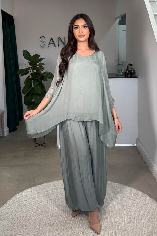 KAAZI SILK COORD MUTED SAGE