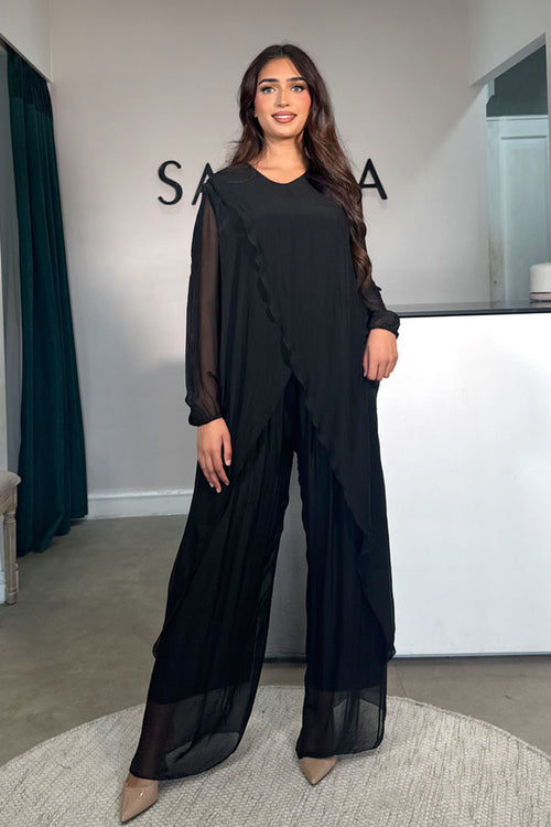 LINA LONG SLEEVE COORD BLACK