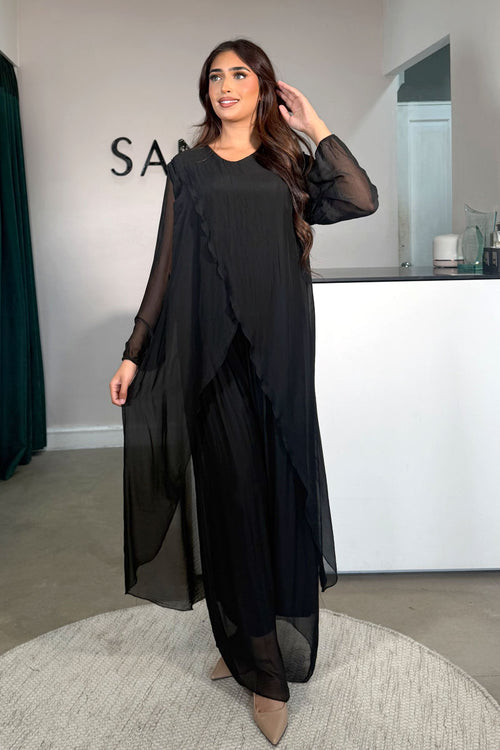 LINA LONG SLEEVE COORD BLACK