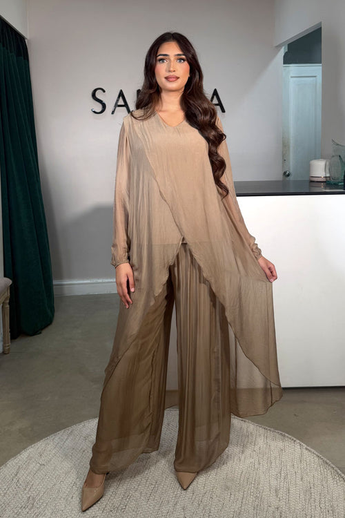LINA LONG SLEEVE COORD CAMEL