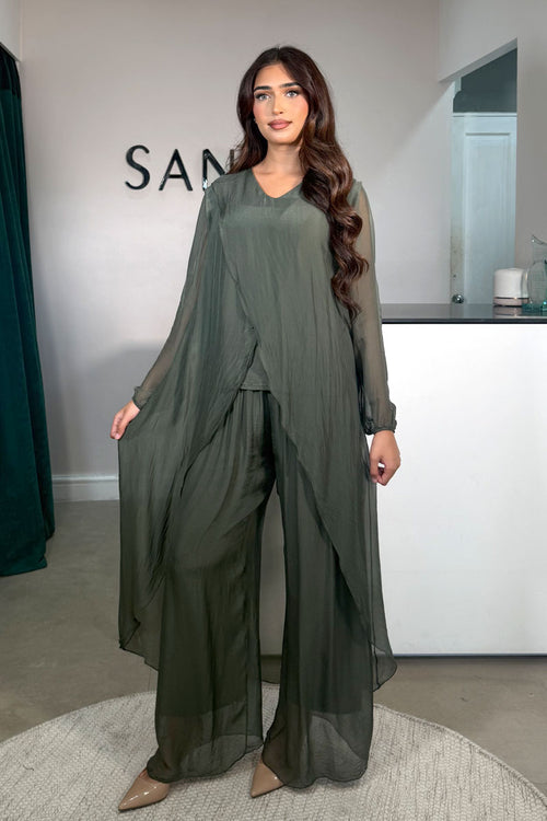 LINA LONG SLEEVE COORD KHAKI