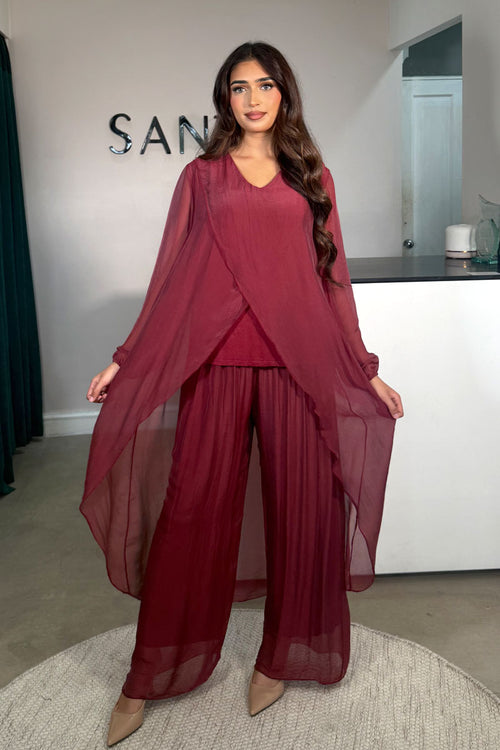 LINA LONG SLEEVE COORD BURGUNDY