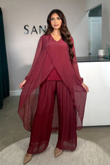 LINA LONG SLEEVE COORD BURGUNDY