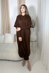 MAHIN TWO-PIECE KNIT SET BROWN