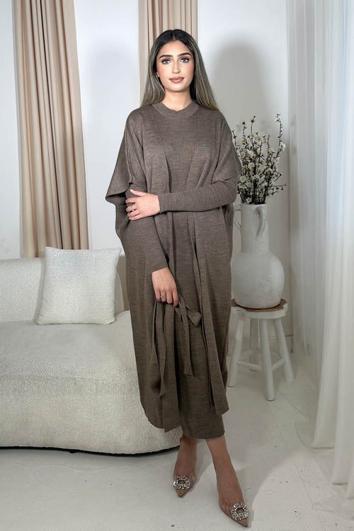 MAHIN TWO-PIECE KNIT SET MOCHA