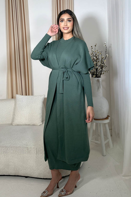 MAHIN TWO-PIECE KNIT SET SEA GREEN