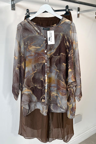 LINA SPLIT PRINTED COORD NUDE