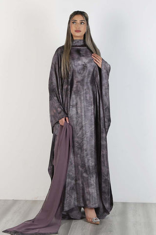 MAISIE SHIMMER KAFTAN ICED GREY WITH BLUE TINT