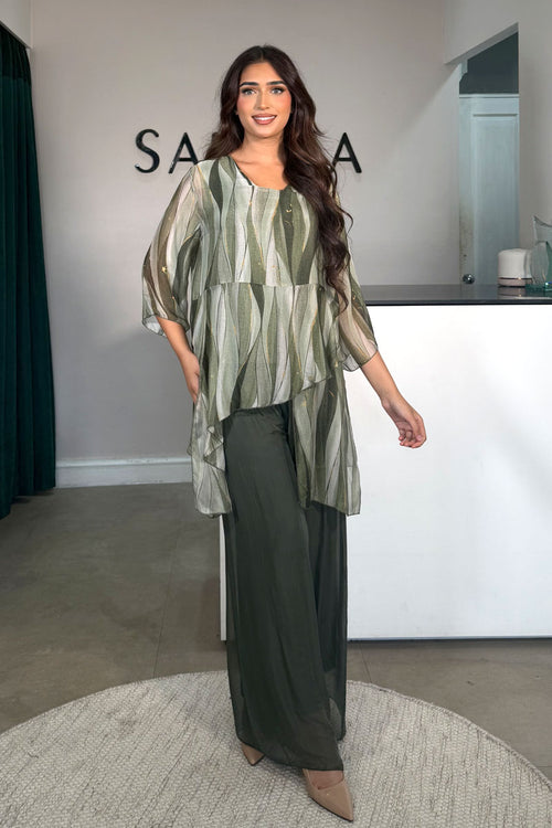 MIRA ABSTRACT COORD SET KHAKI