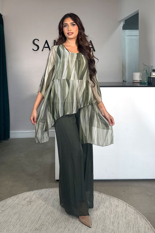 MIRA ABSTRACT COORD SET KHAKI