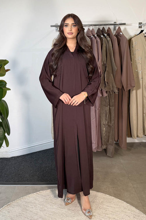 PLAIN ABAYA SMOKY FIG