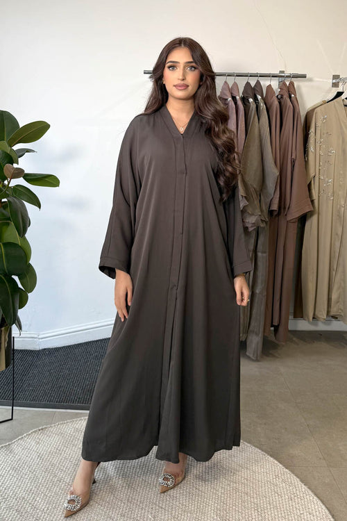 PLAIN ABAYA CARBON GREY