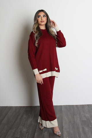 BUTTON SHIRT KNIT CO-ORD SET COCO