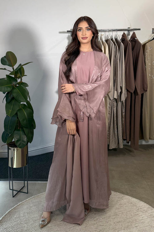 SAI SHIMMER ABAYA POWDER PINK