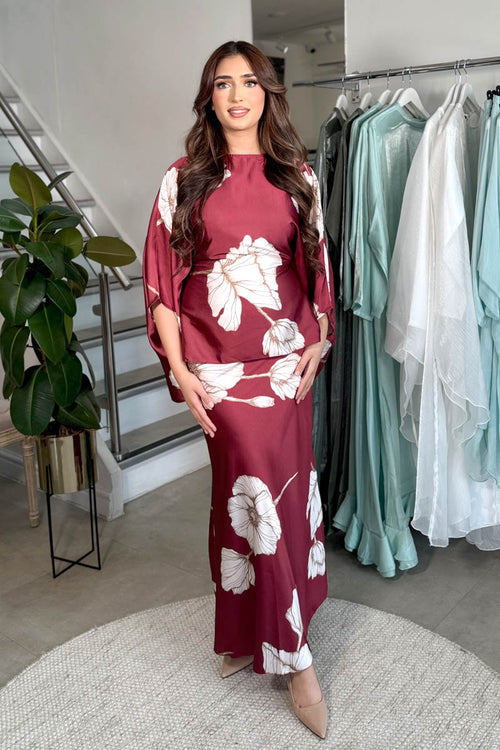 YASMIN SKIRT COORD WINE