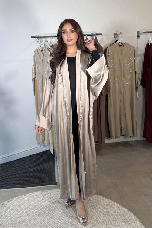 EMRE STUDDED ABAYA SILVERBERRY