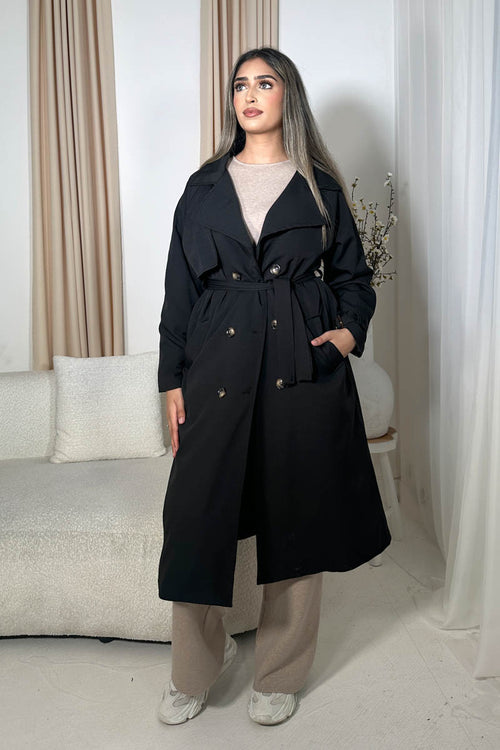 SEHAR TRENCH COAT BLACK