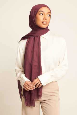 Chocolate Cotton Crinkle Hijab