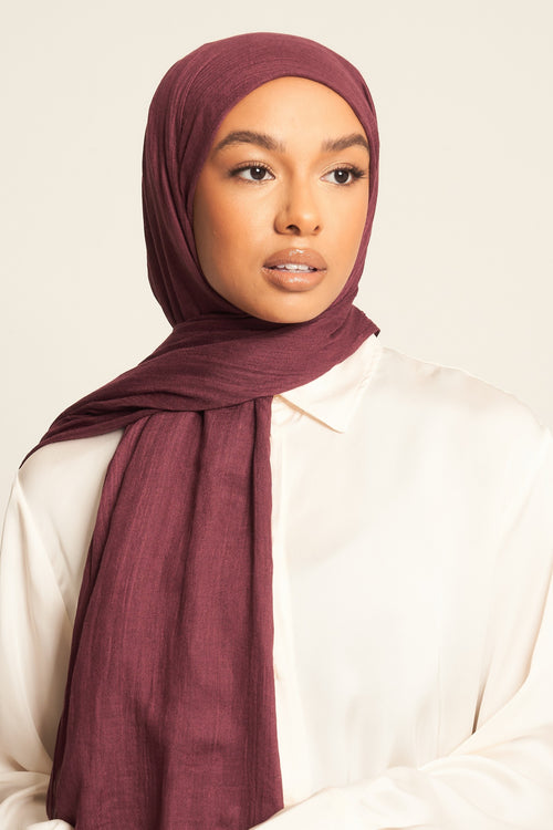 Currant Red | Luxury Cotton Modal Hijab
