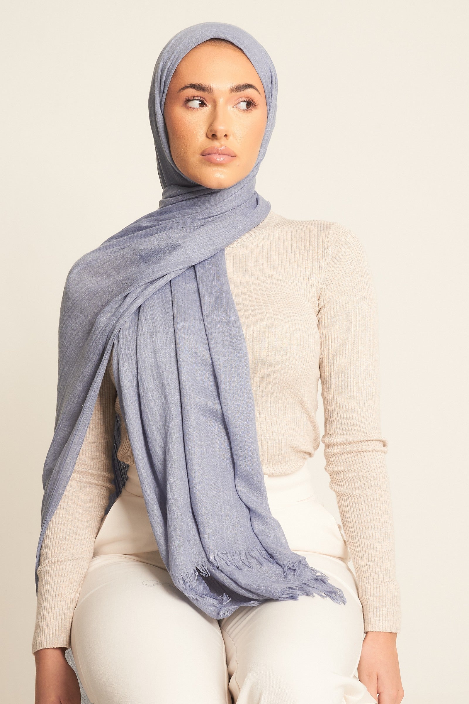 Denim Blue | Luxury Cotton Modal Hijab