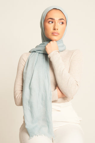 Mint  | crushed silk hijab