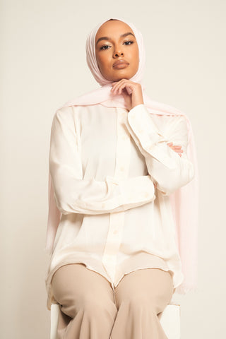 Pale Blush | Luxury Cotton Modal Hijab
