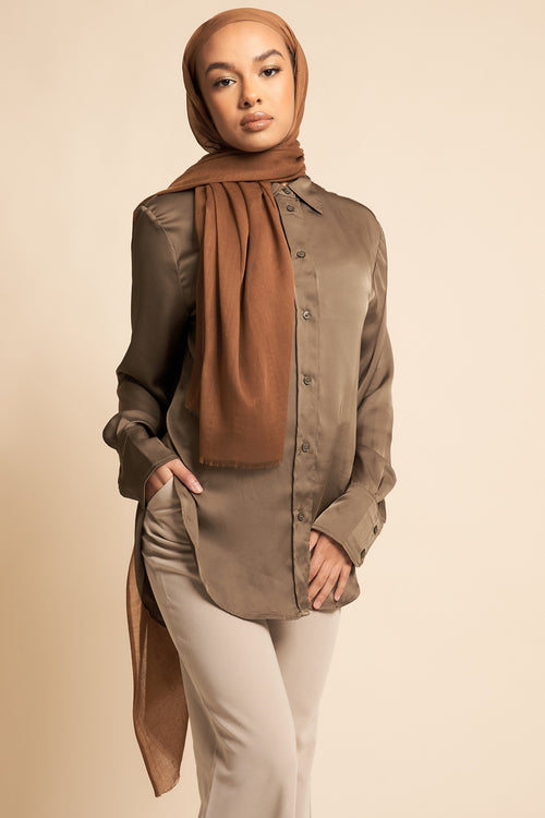 Luxury Chiffon Hijab - Dusty Rose - SANZAA
