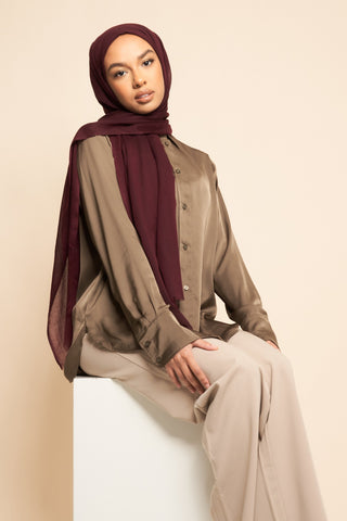 Mocha- Crinkle Chiffon Hijab