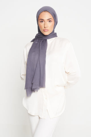 SILVER  | Crushed silk hijab